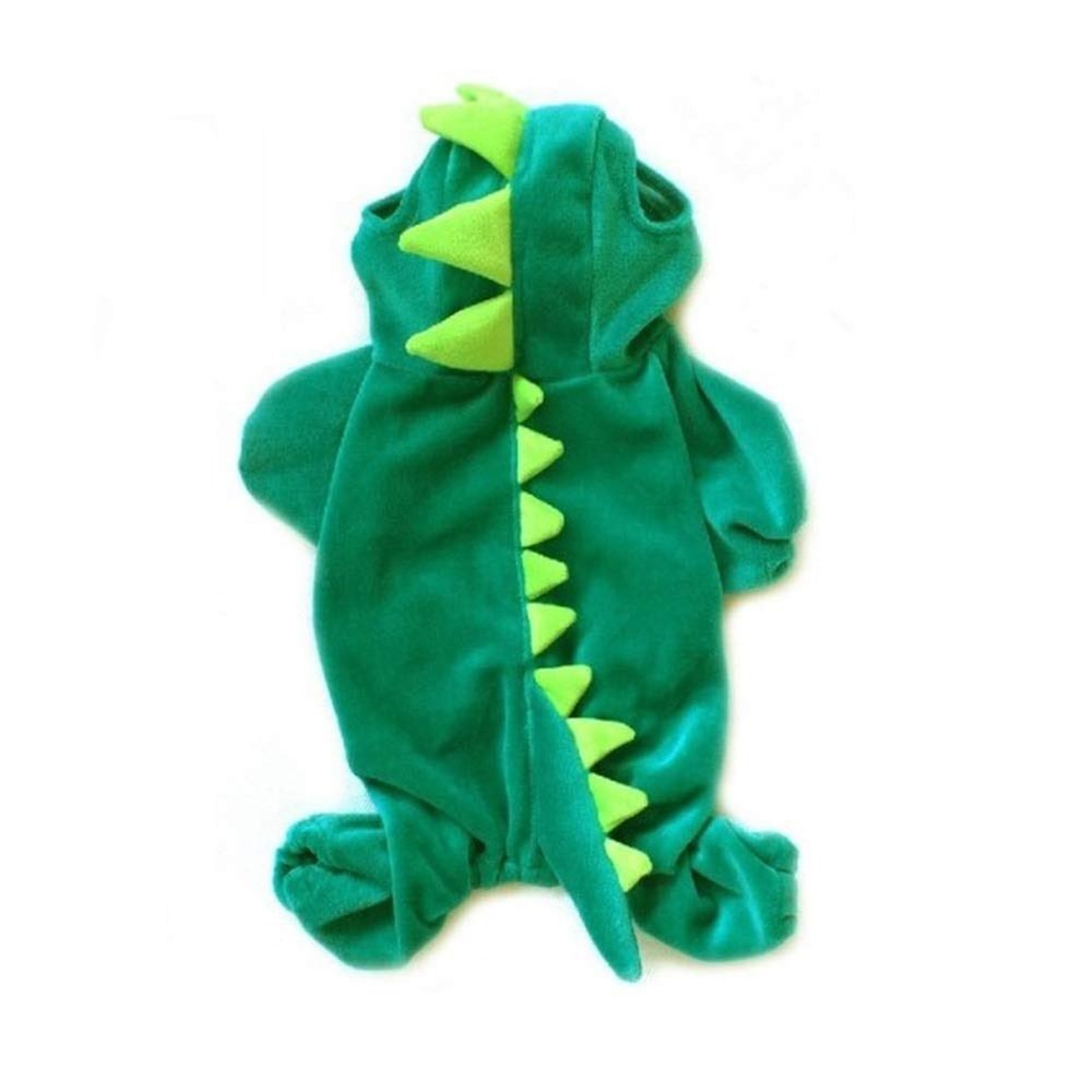 Green Dinosaur Pet Costume with Spikes and Tail Halloween Outfit Medium to Large